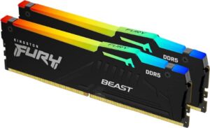 זיכרון Kingston FURY Beast RGB 32GB DDR5 6800MHz CL34 שחור