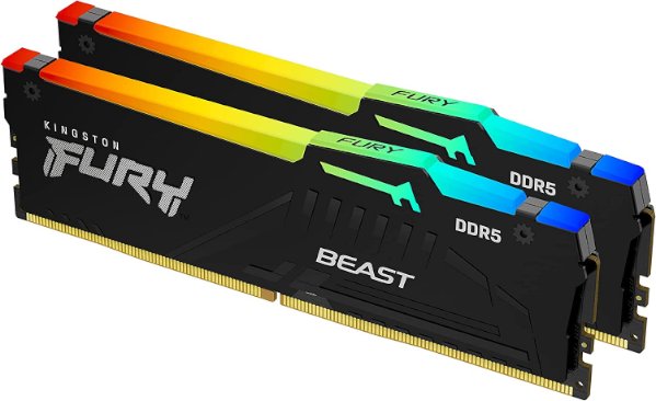 זיכרון Kingston FURY Beast RGB 32GB DDR5 6800MHz CL34 שחור