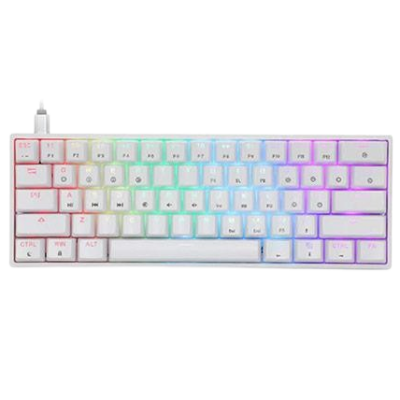 מקלדת גיימינג אופטו־מכנית לבנה SKYLOONG GK61 RGB Glacier Yellow – תמונה 1