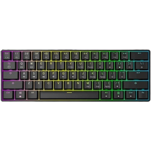 מקלדת גיימינג אופטו־מכנית שחורה SKYLOONG GK61 RGB Glacier Yellow – תמונה 1