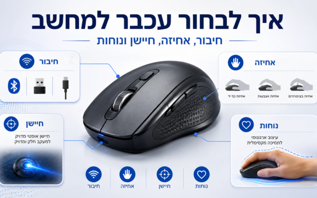 איך לבחור עכבר למחשב: חיבור, אחיזה, חיישן ונוחות