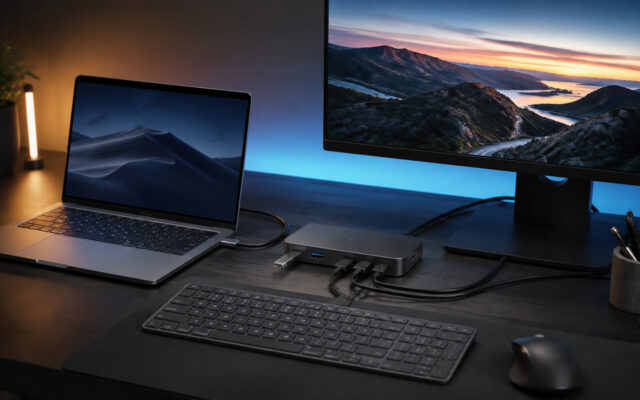 מדריך לבחירת תחנת עגינה USB-C — תחנה לצד מחשב נייד ומסך