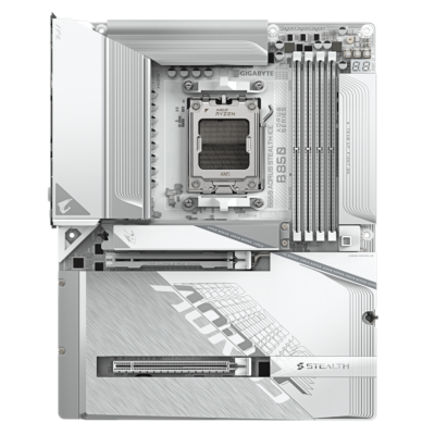 לוח לבן עם מחברי חשמל מאחור Gigabyte B850 A STEALTH AM5 DDR5 WIFI – תמונה 2