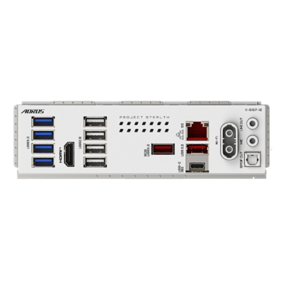 לוח לבן עם מחברי חשמל מאחור Gigabyte B850 A STEALTH AM5 DDR5 WIFI – תמונה 4
