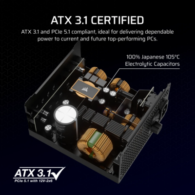 Corsair RM850x 850W Gold ATX 3.1 Fully Modular (CP-9020270-EU) – תמונה 3
