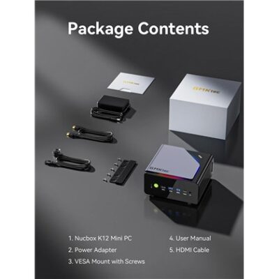 מחשב מיני GMKtec NucBox K12 AMD Ryzen 7 H 255 32GB 1TB Windows 11 Pro (AMD NucBox K12) – תמונה 4