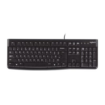 מקלדת Logitech K120 חוטית USB שחורה (920-00249-40)