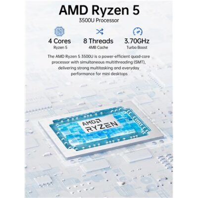 מחשב מיני GMKtec NucBox G10 AMD Ryzen 5 3500U 16GB 1TB Windows 11 Pro (AMD NucBox G10-1TB) – תמונה 4