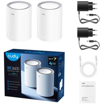 מערכת Mesh ‏Wi-Fi 7 ‏Cudy M3600 ערכת 2 יחידות BE3600 – תמונה 2