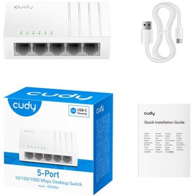 מתג רשת Cudy GS105U עם 5 יציאות Gigabit והזנת USB-C – תמונה 2