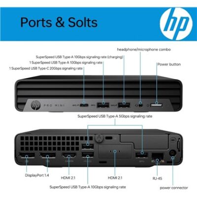 מחשב מיני HP Pro Mini 400 G9 Intel Core i5-14500T 16GB DDR4-3200 512GB SSD FreeDOS (DA9G3AT) – תמונה 4
