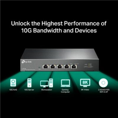 מתג רשת TP-Link TL-SX105 עם 5 יציאות Multi-Gig עד 10Gbps – תמונה 6