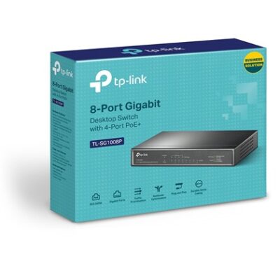 מתג רשת TP-Link TL-SG1008P עם 8 יציאות Gigabit ו־4 יציאות PoE+ ‏64W – תמונה 2