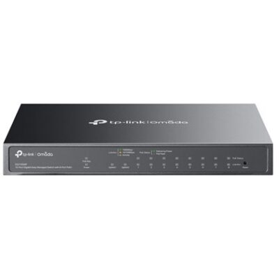 מתג מנוהל TP-Link Omada ES210GMP עם 8 יציאות PoE+ ותקציב 123W