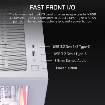 מארז Corsair 2800X RS-R ARGB Micro-ATX לבן (CC-9011348-WW) – תמונה 4