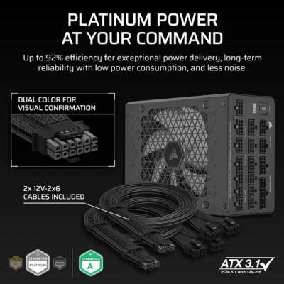 ספק כוח Corsair HX1500i 1500W Platinum ATX 3.1 – CP-9020309-EU – תמונה 2