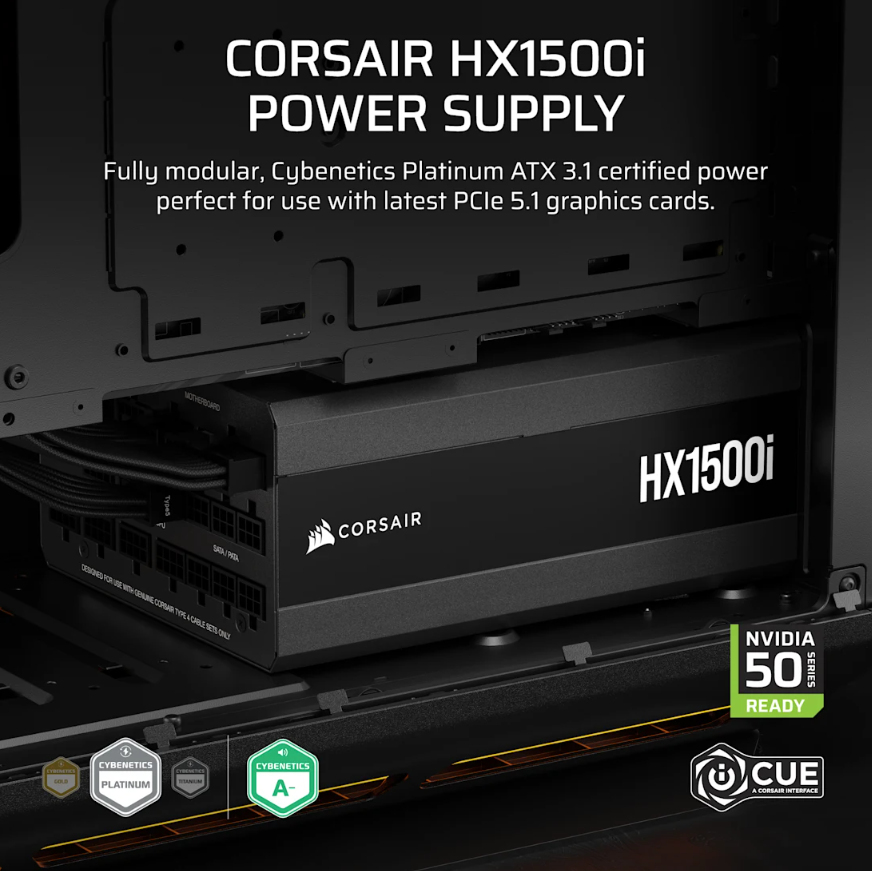 ספק כוח Corsair HX1500i 1500W Platinum ATX 3.1 – CP-9020309-EU – תמונת מוצר ראשית