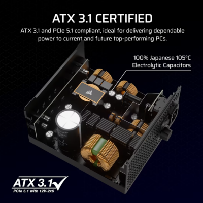 ספק כוח Corsair RM750x 750W Fully Modular ATX 3.1 – CP-9020285-EU – תמונה 4